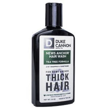 Load image into Gallery viewer, Duke Cannon News Anchor 2-in-1 Hair Wash Tea Tree Formula - 10oz