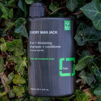 Every Man Jack Shampoo + Conditioner, 2-in-1 Purifying, Sandalwood, Hair - 13.5 fl oz