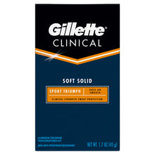 Load image into Gallery viewer, Gillette Clinical Soft Solid Sport Triumph Antiperspirant &amp; Deodorant - 1.7oz