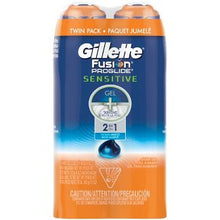 Load image into Gallery viewer, Gillette Fusion ProGlide Sensitive Men&#39;s Ocean Breeze Shave Gel Twin Pack - 12oz